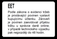 EET Samolepící etiketa 93mm x 62mm, bílý PE, 1ks