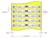 Alien UHF RFID tag, ALN-9840-WRC Squiggle Higgs-EC, 12mm x 98mm, průsvitný, nalepovací