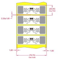 Alien UHF RFID tag, ALN-9662-FWRW Short Higgs-3, 73.5mm x 21.2mm, nálepka