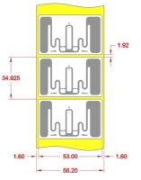 Alien UHF RFID tag, ALN-9828-FWRW GT Higgs-EC, 53mm x 33mm, nalepovací