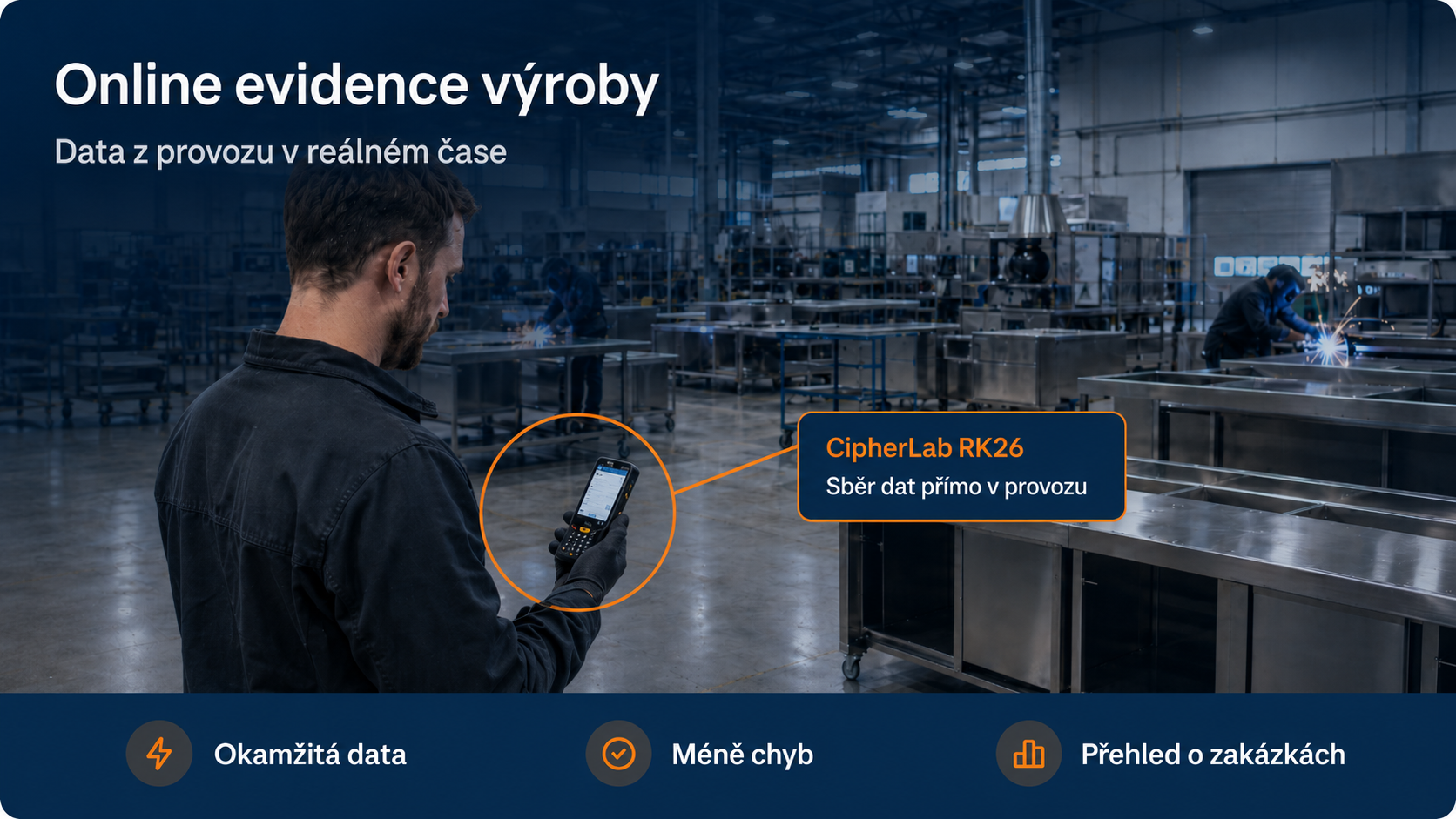 Online evidence v&yacute;roby pomoc&iacute; mobiln&iacute;ho termin&aacute;lu