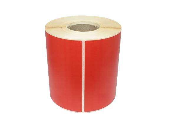 Samolepící etikety 75mm x 49mm, červený PE, 1000 et/kot. (cena za 1000 ks)