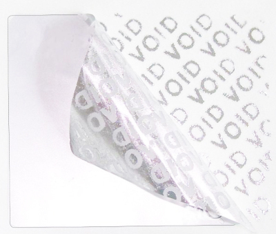 Samolepící etikety 50mm x 20mm, stříbrný VOID, bezpečnostní, 1000 et/kot. (cena za 1000 ks)