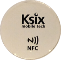 NFC/ISO14443 nálepka, 13,56MHz, bílá, NTAG203, průměr 3 cm