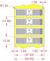 Alien UHF RFID tag, ALN-9610-FWRW Squig Higgs-3, 13.4mm x 47.5mm, nalepovací