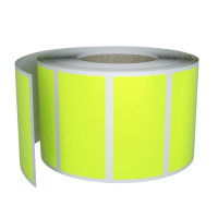 Self-adhesive labels 32 mm x 25 mm, signal yellow paper, 3000 lbl/roll (price for 1000 pcs)