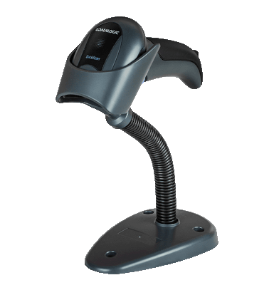 Datalogic QuickScan QD2430 Kabelová čtečka 1D/2D kódů, KIT: USB kabel, autosense stojan, černá